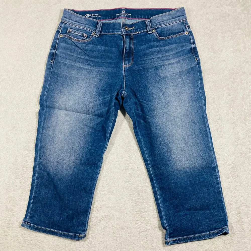 Liz Claiborne Skinny‎ Boyfriend Jeans Women 6P Blue Petite City Fit Capris